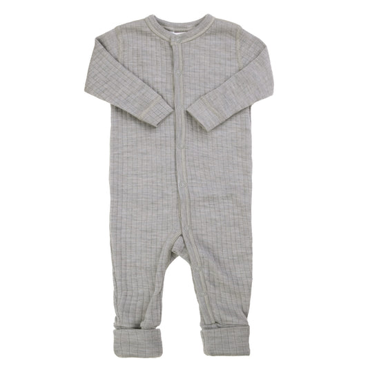 Strampler aus Merinowolle von Joha in Grey Melange