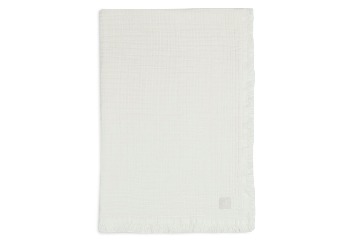 Muslin Blanket Fringe 75x100cm | Ivory