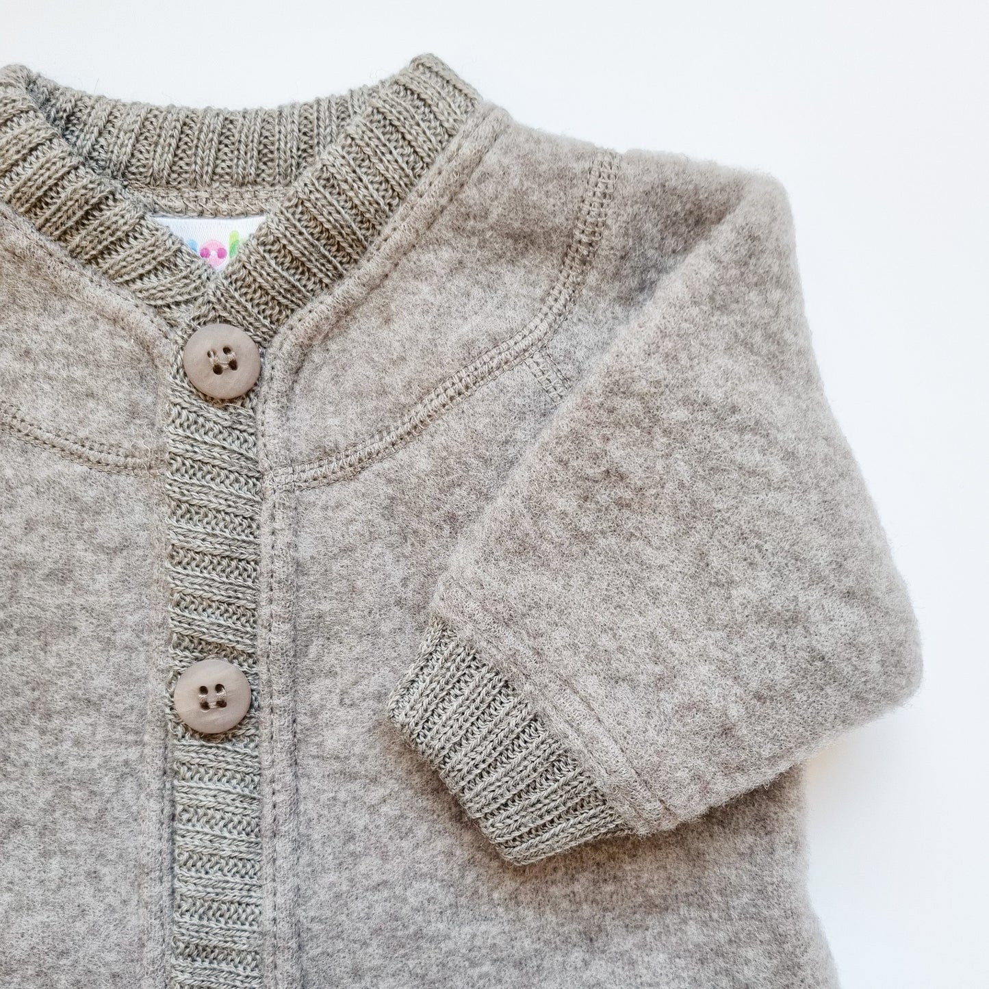 Soft Merinowolle Fleece Jacke | Sesame mel.