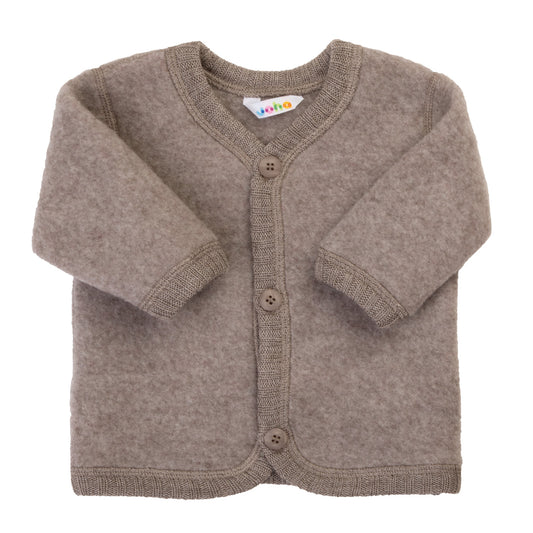Fleecejacke aus Merinowolle von Joha in Sesame Melange