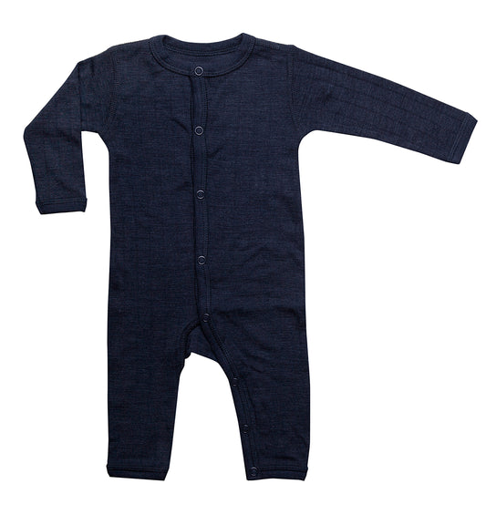 Strampler aus Merinowolle und Seide von Joha in Navy