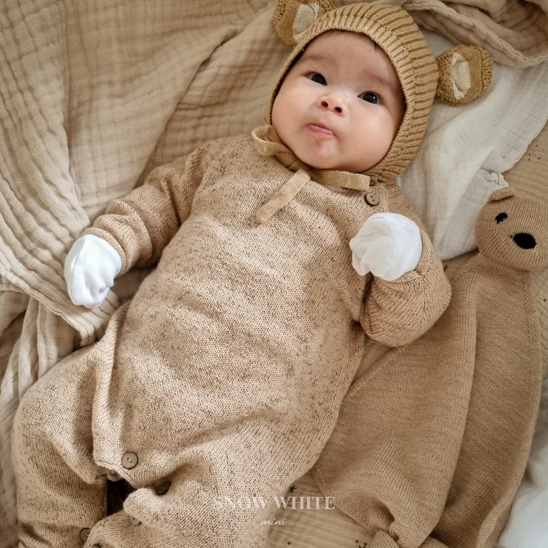 Cozy Knit Jumpsuit | Latte Speckled