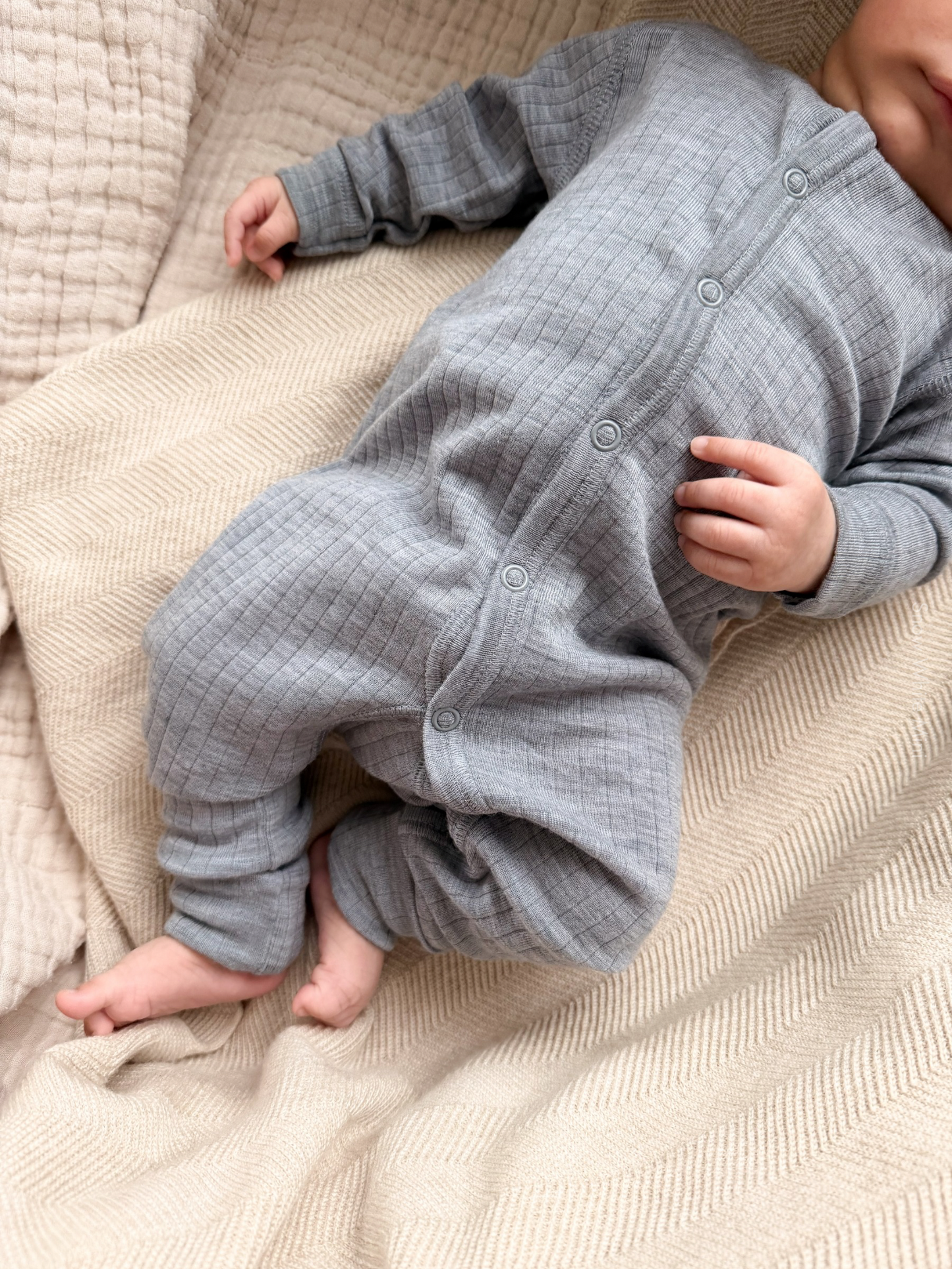 Joha Strampler Merinowolle | Grey Melange