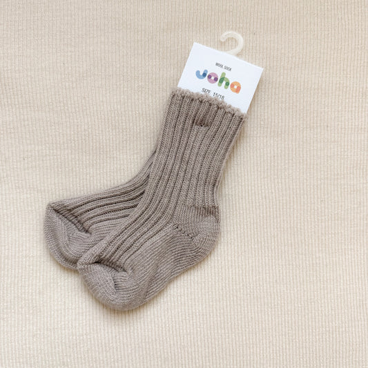 Joha Socken Merinowolle Ripp | Beige Mel.