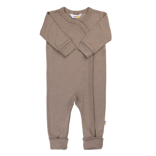 Joha Strampler Merinowolle Seide mit 2-in-1-Fuß | Dunkelbeige