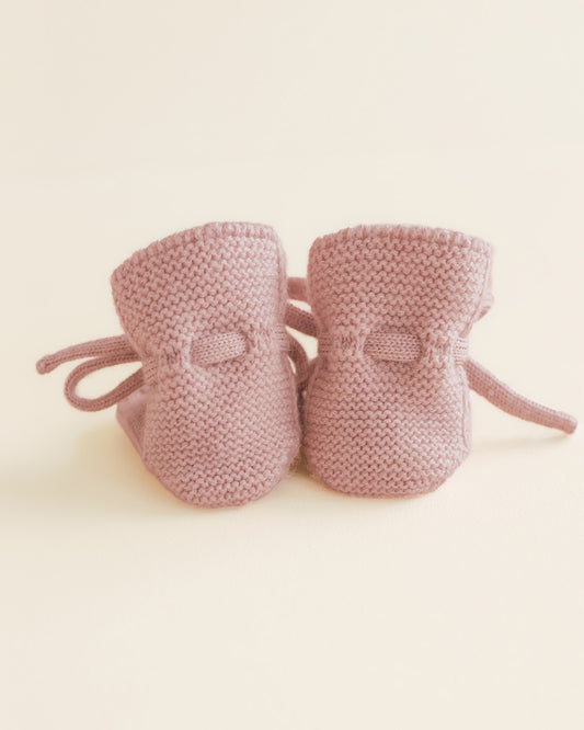 Strickschuhe ‚Booties Powder‘ Merinowool