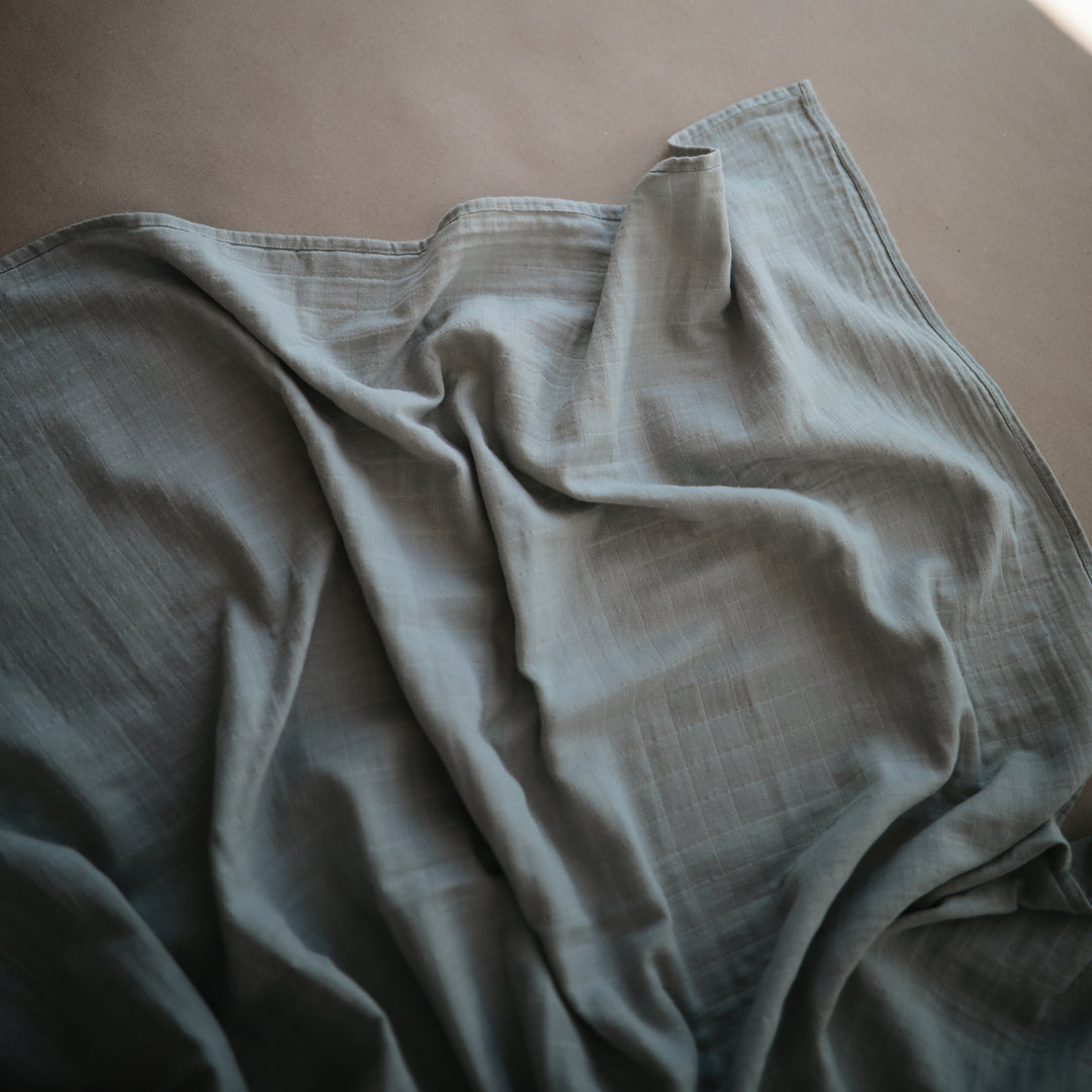 Organic Muslin Swaddle 'Roman Green'