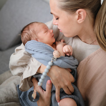 Baby Strickdecke Ribbed Blanket | Smoke