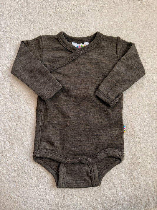 Merinowolle Seide Bodysuit | Dunkelbraun mel.