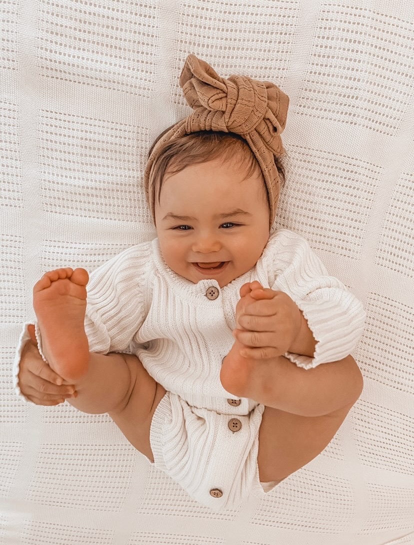Ribbed Knit Onesie | Milk