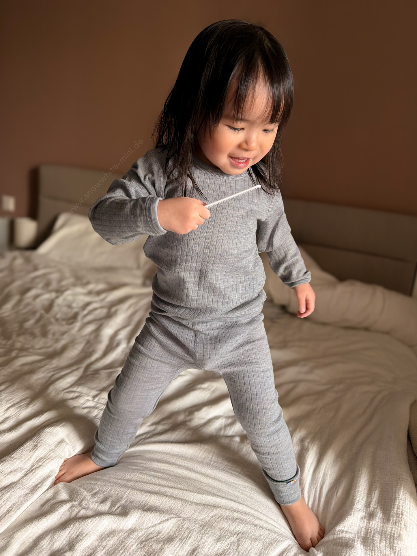 Merinowolle Leggings | Grey Melange