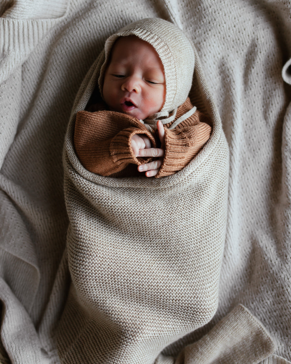 Swaddle 'Cocoon Sand' Merino wool