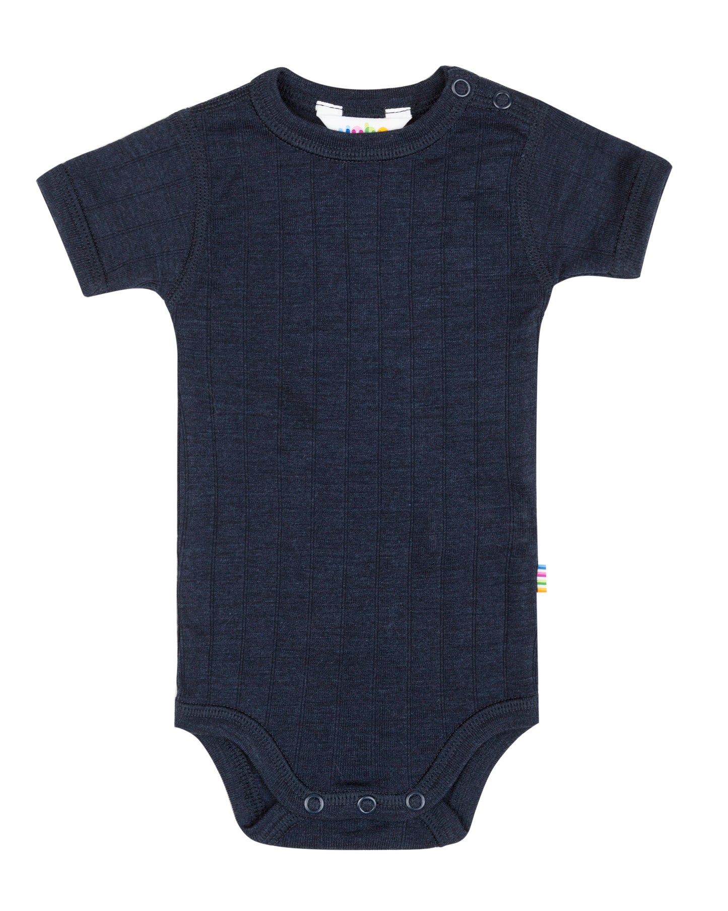 Merinowolle Seide Kurzarm-Bodysuit | Navy