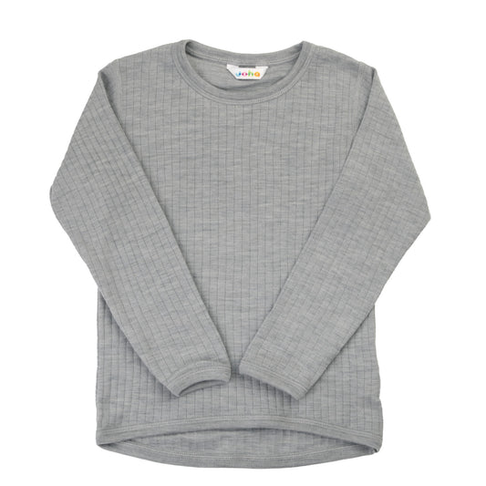 Merinowolle Shirt Langarm | Grey Melange