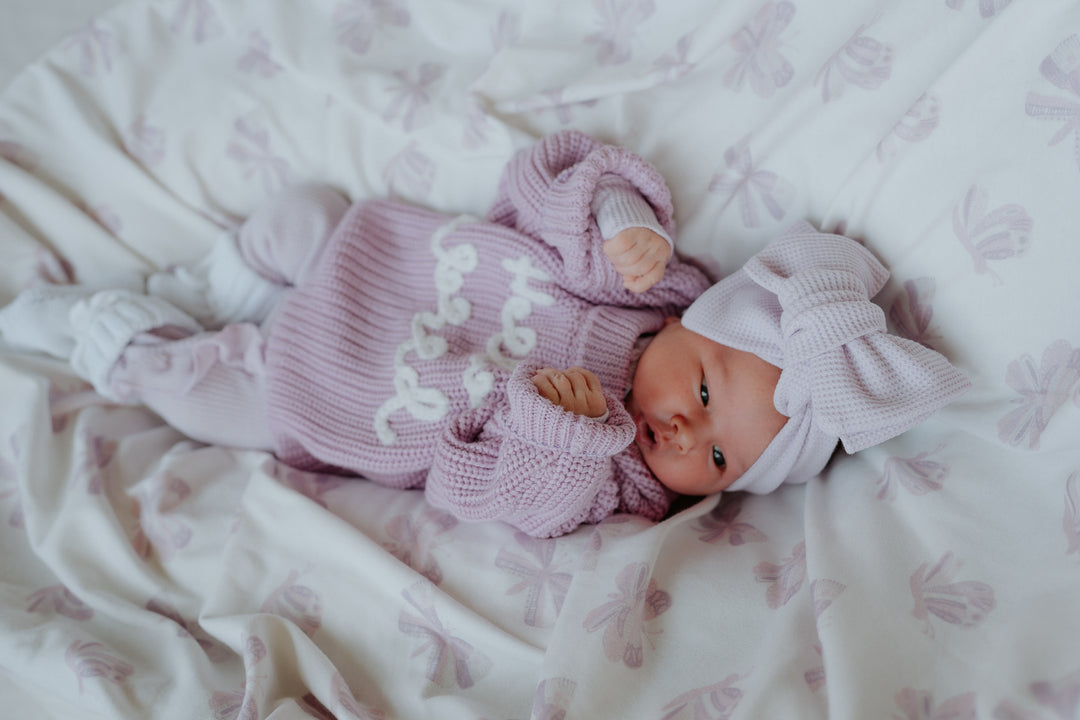 'Hello World'| Chunky Knit Pullover | Lilac