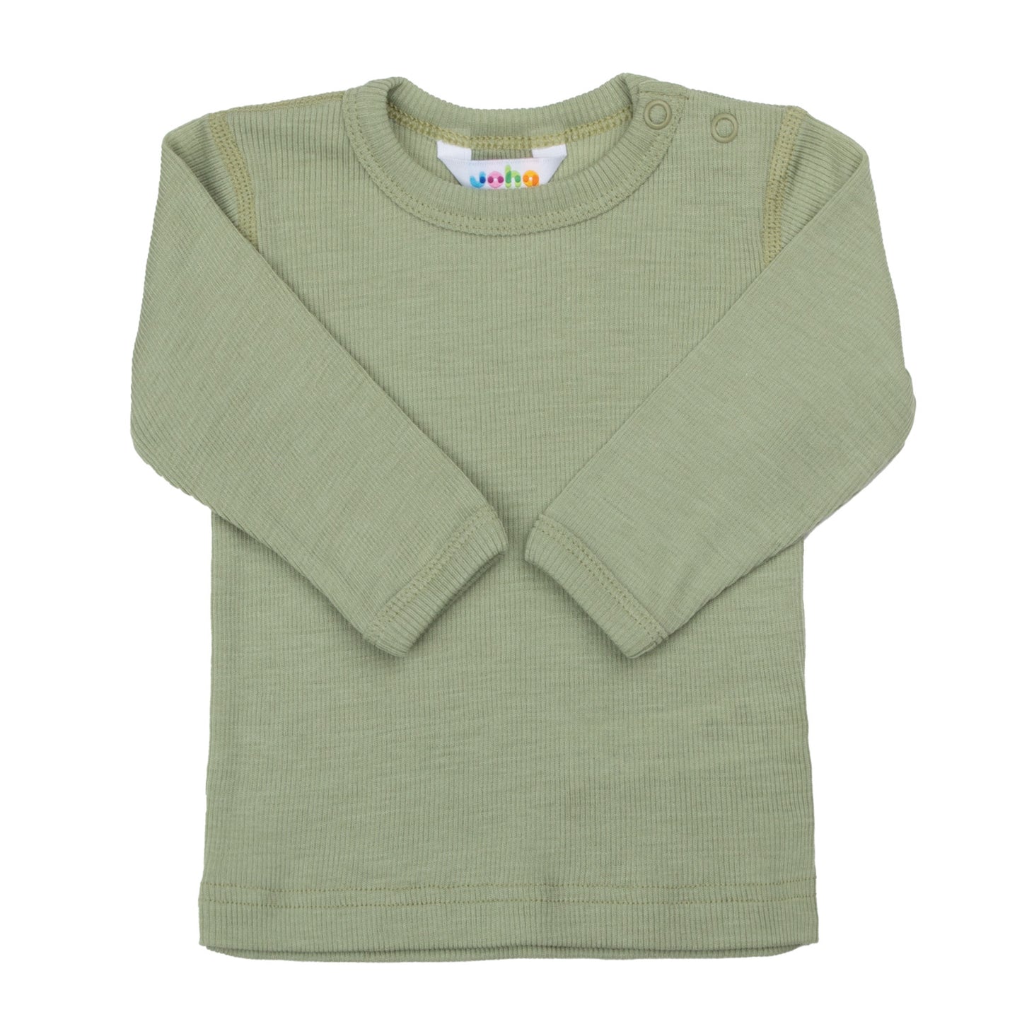 Merinowolle Seide Langarmshirt | Salbeigrün