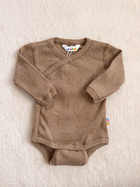 Wickel-Bodysuit Bio-Baumwolle kbA | Dunkelbeige