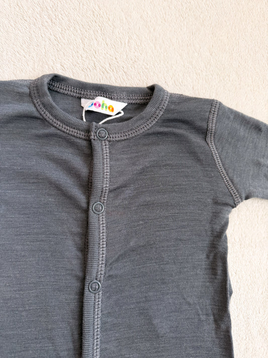 Merinowolle Seide Strampler | Grau