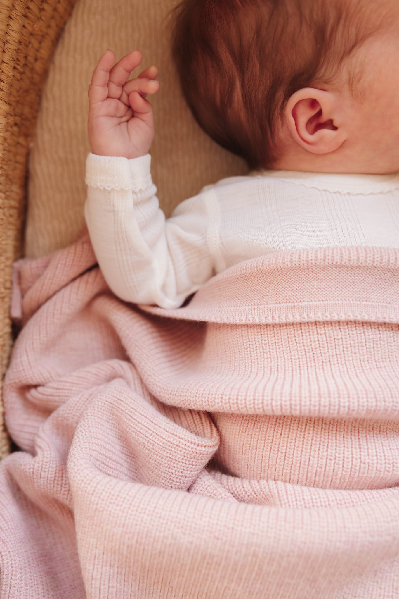 Merinowool Knit Blanket „Felix Powder“