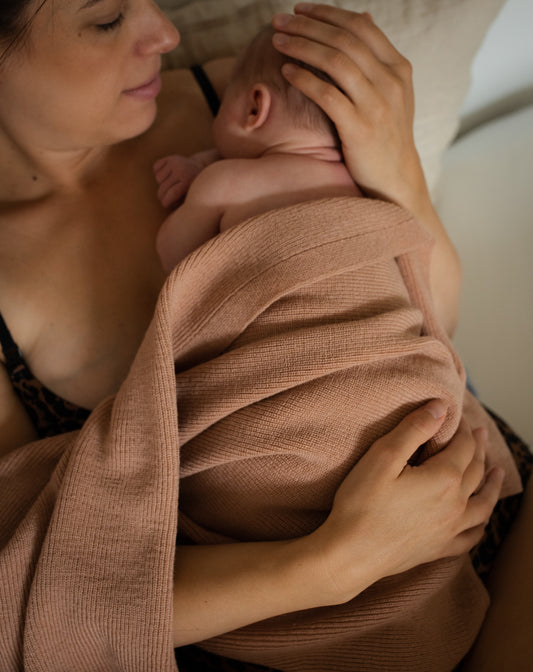 Merinowool Knit Blanket „Felix Rose“