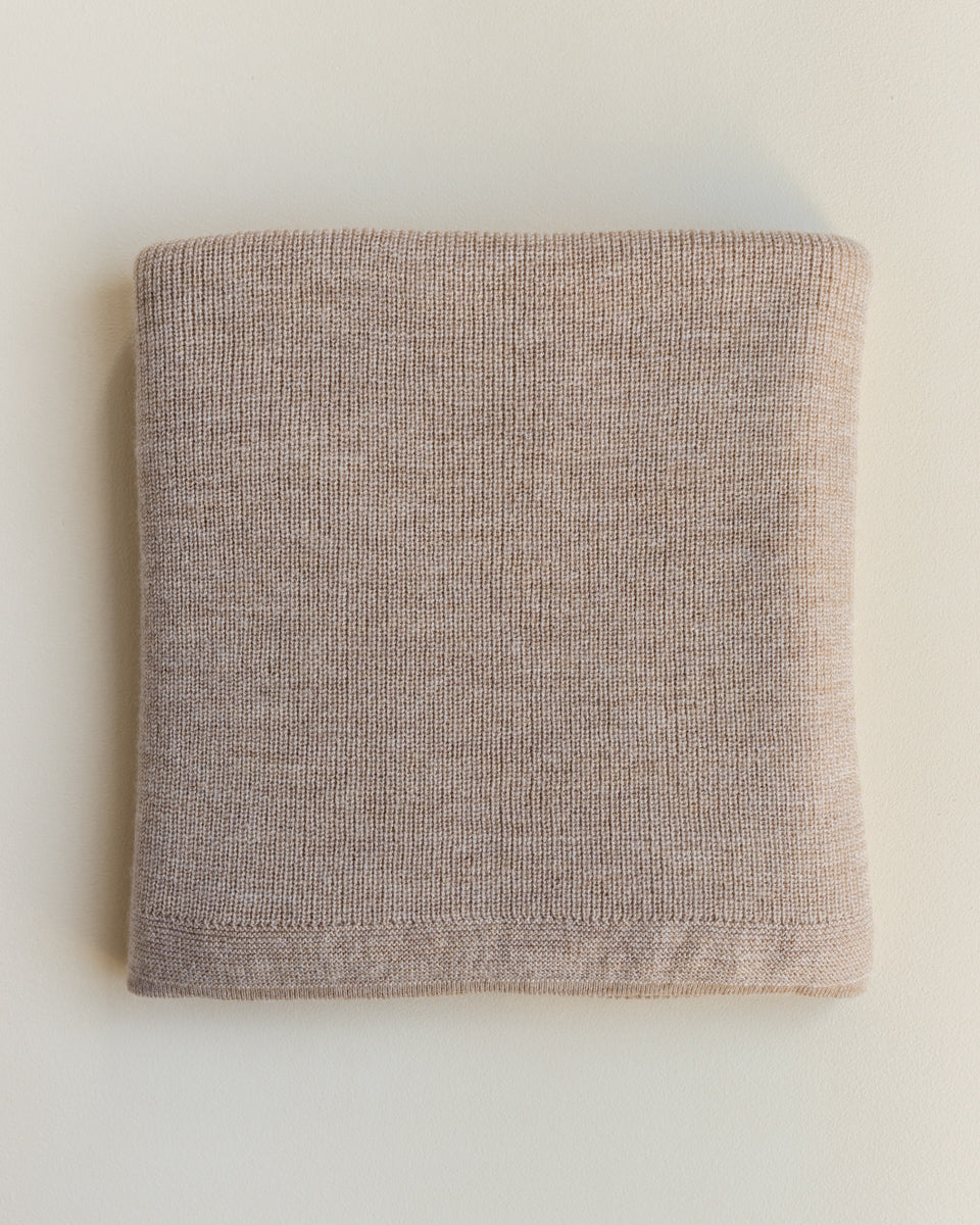Merinowool Knit Blanket 'Felix Sand'