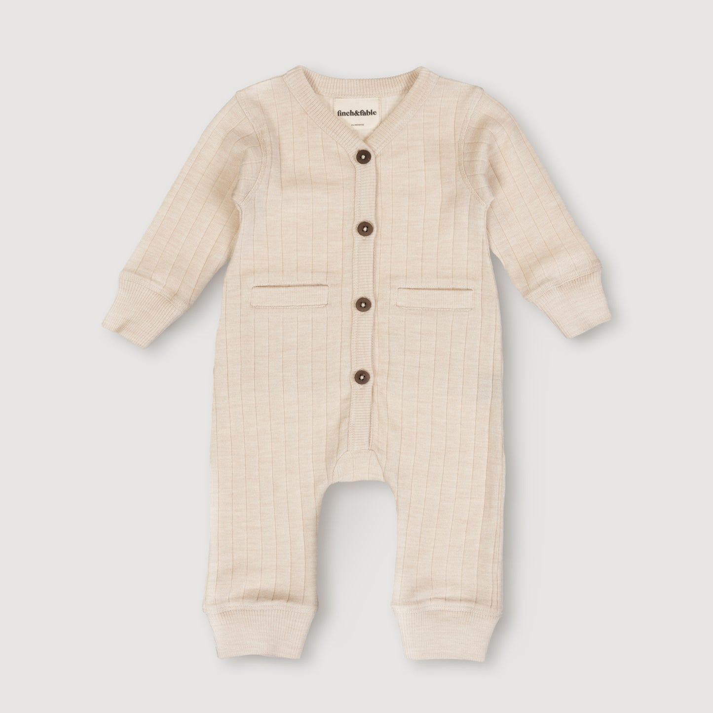 Merinowool Rib Playsuit | Oat