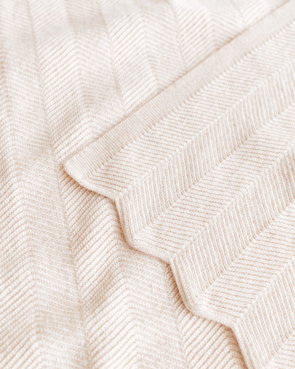 Hvid Strickdecke Merinowolle ‚Freddie‘ | Cream