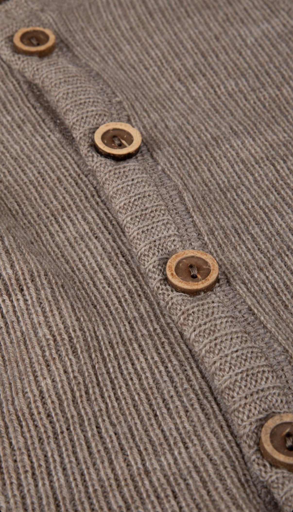 Merinowolle Ripp-Strampler | Beige Meliert