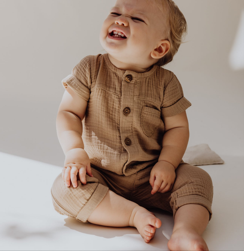 Organic Gauze Jumpsuit | Bronze