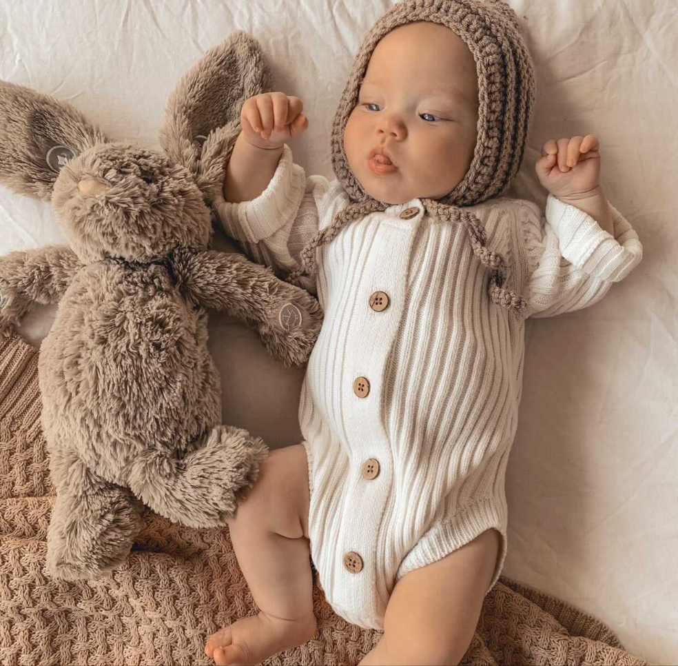Ribbed Knit Onesie | Milk