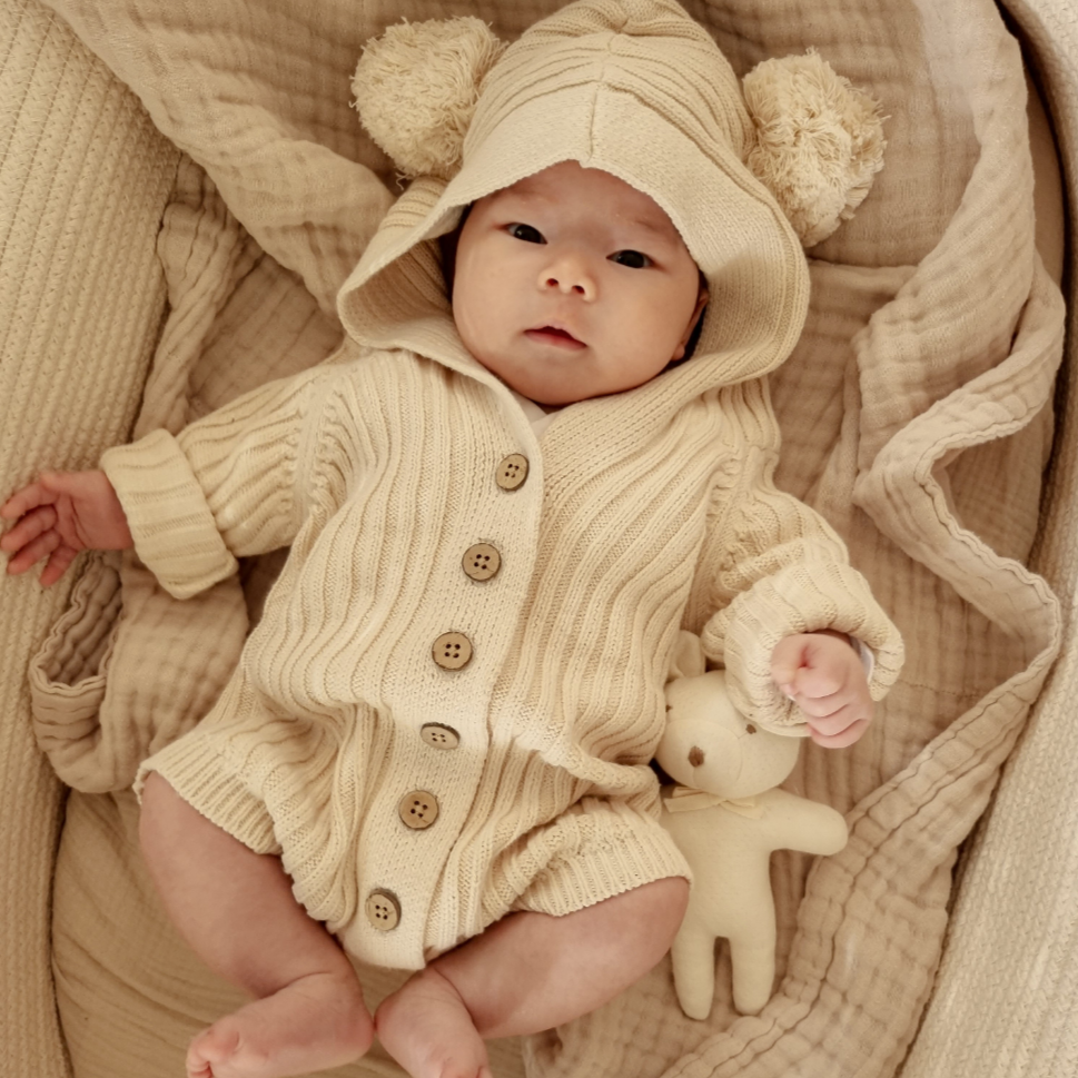 Ribbed Knit Hoodie | Honey Milk