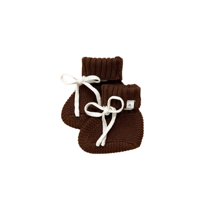 KNIT BOOTIES | Strickschuhe 'Chocolate'