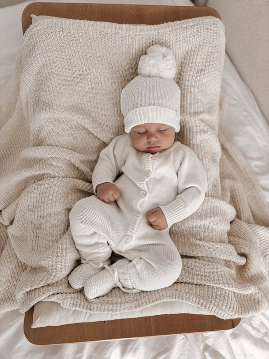 CLASSIC KNIT ROMPER "MILK"