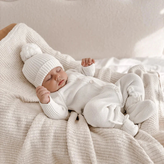 CLASSIC KNIT ROMPER "MILK"