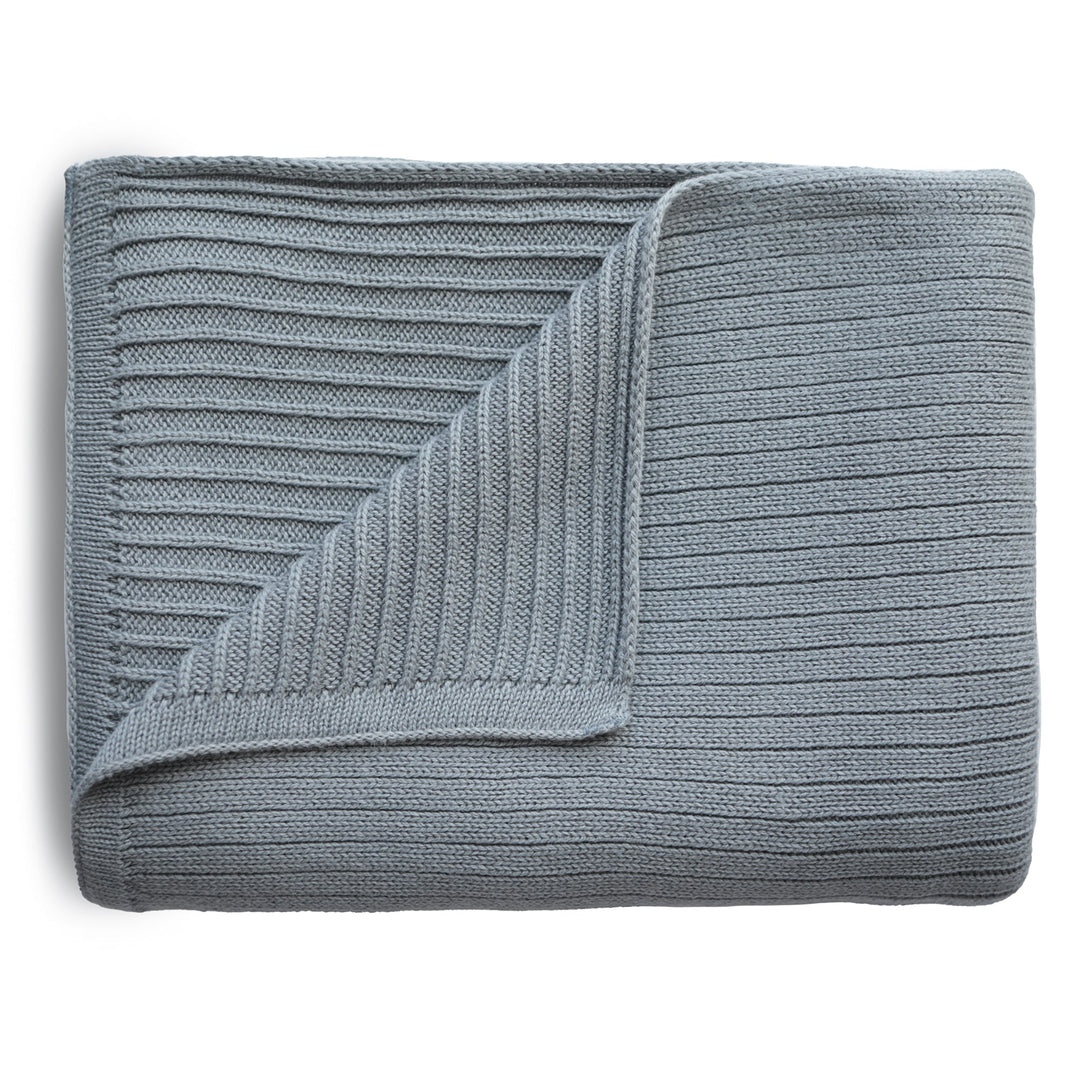 Baby Strickdecke Ribbed Blanket | Smoke