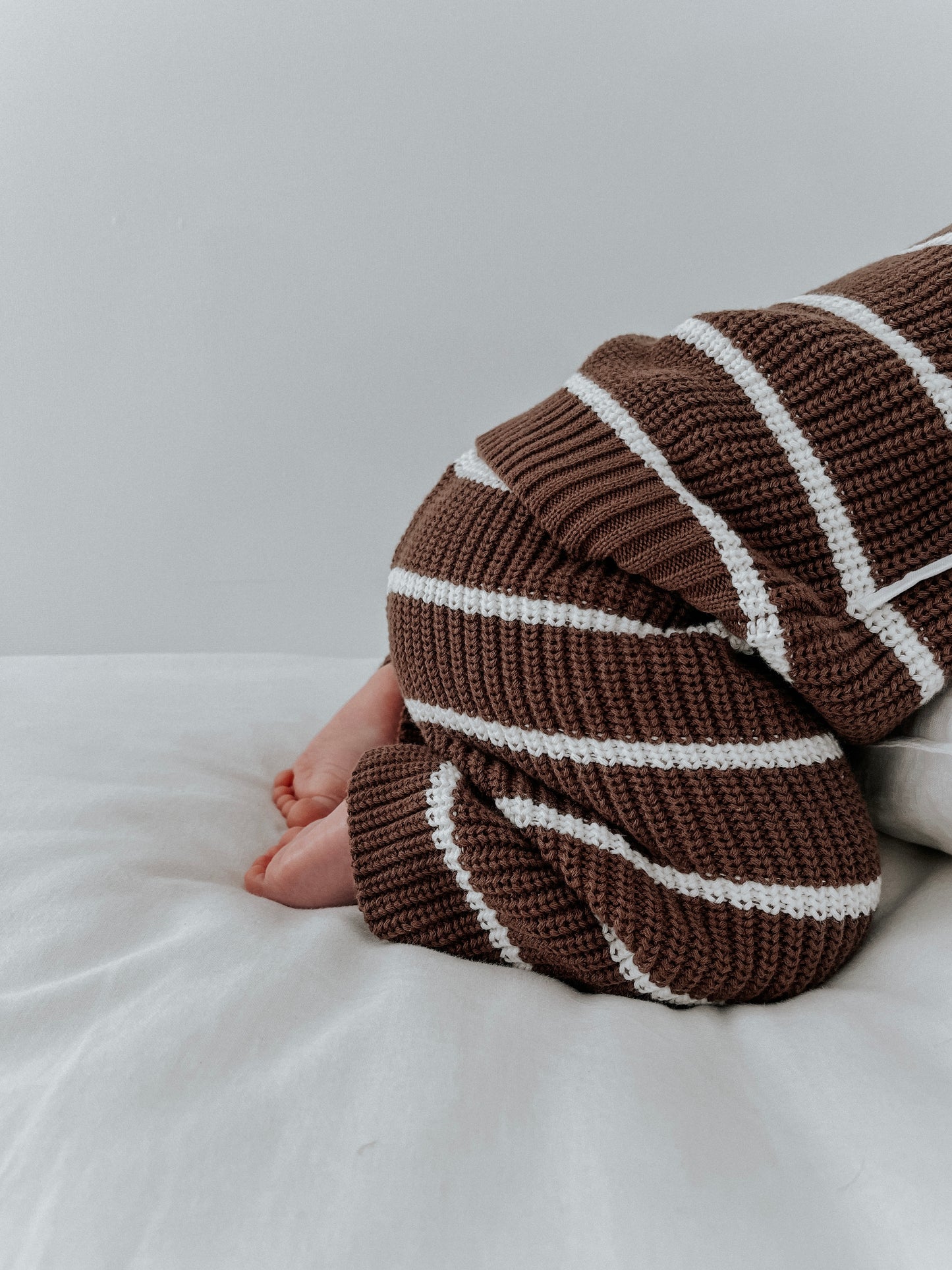 Cropped Knit Pants | 'Chocolate Stripe'