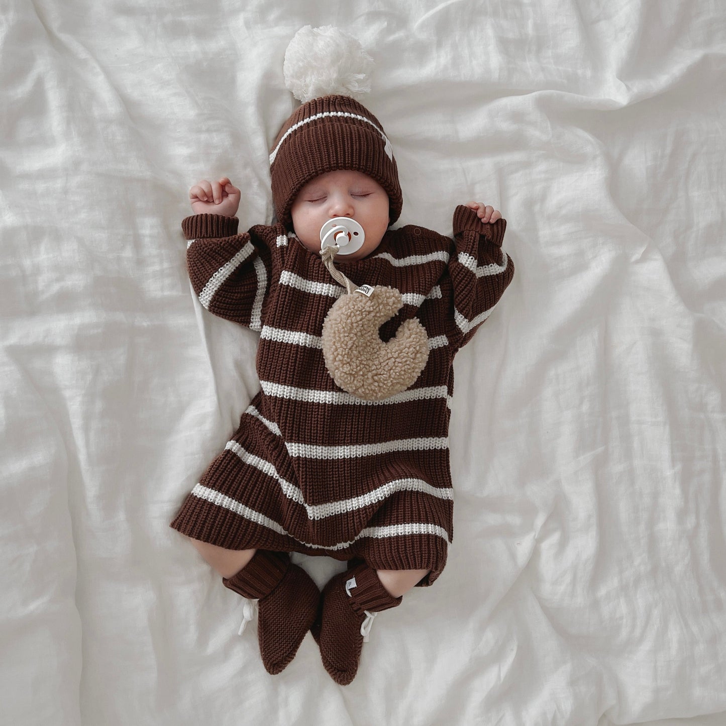 Long Sleeve Playsuit | 'Chocolate Stripe'