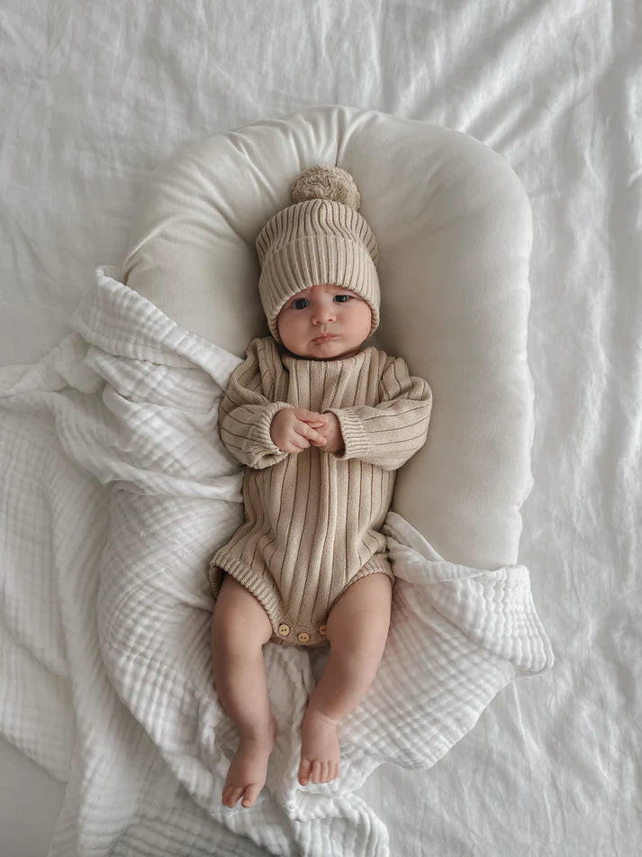 Ribbed Romper | Oat