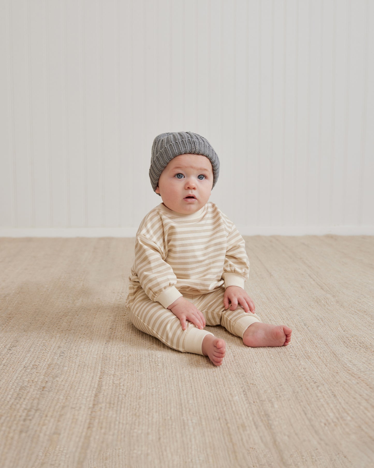 Relaxed Fleece Sweatshirt | Sand Stripes