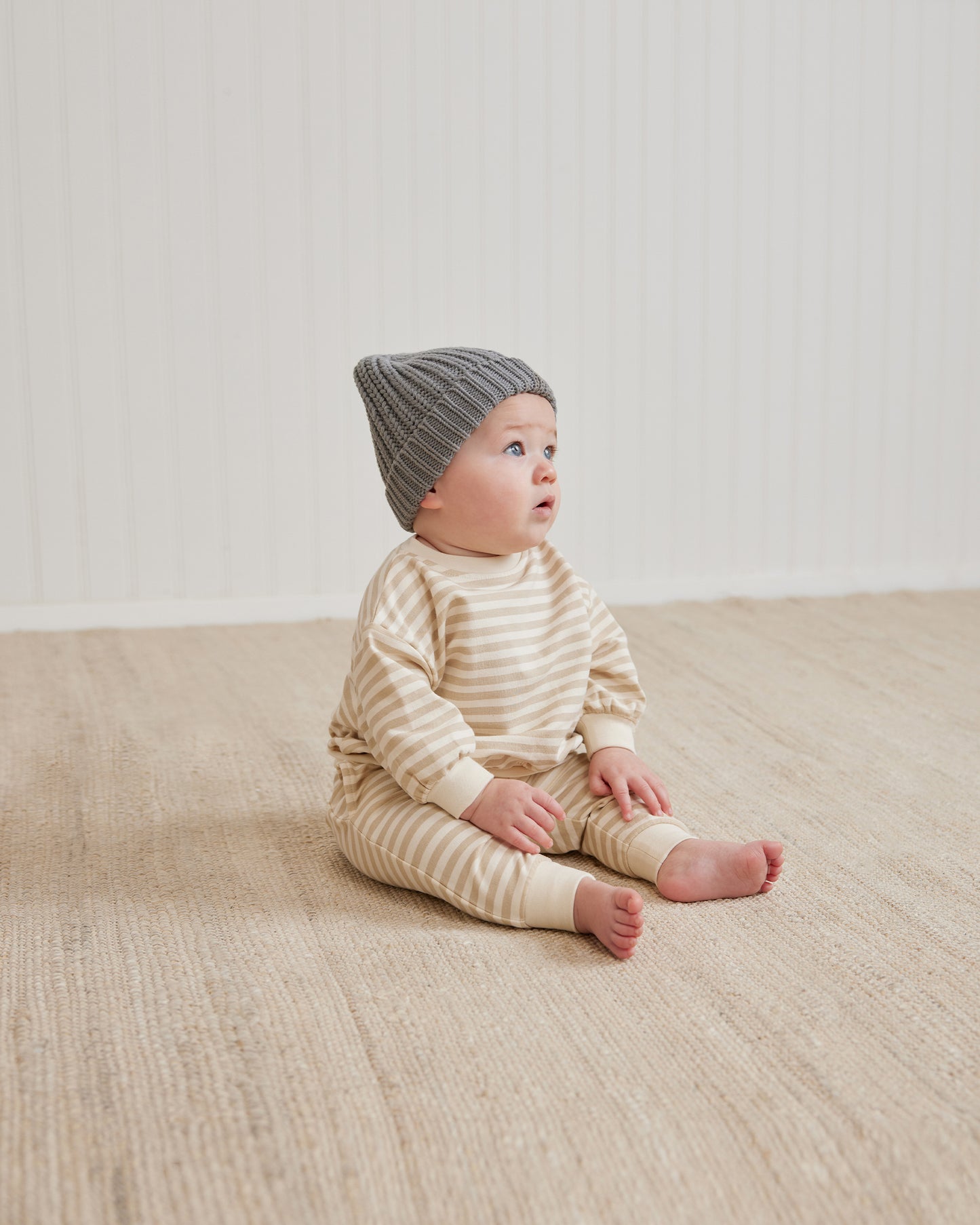 Relaxed Fleece Sweatshirt | Sand Stripes