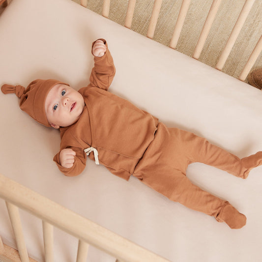 Organic Wrap Top + Pants Set | Cinnamon