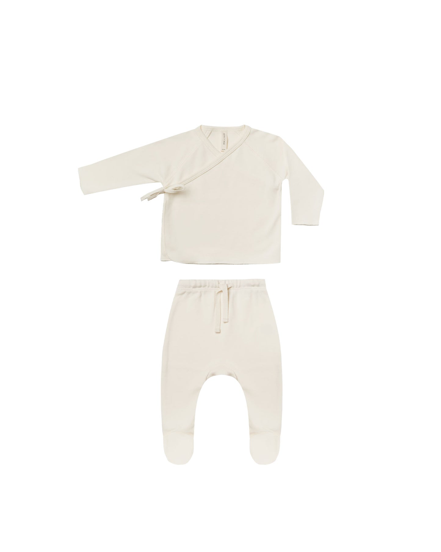 Organic Wrap Top + Pants Set | Ivory