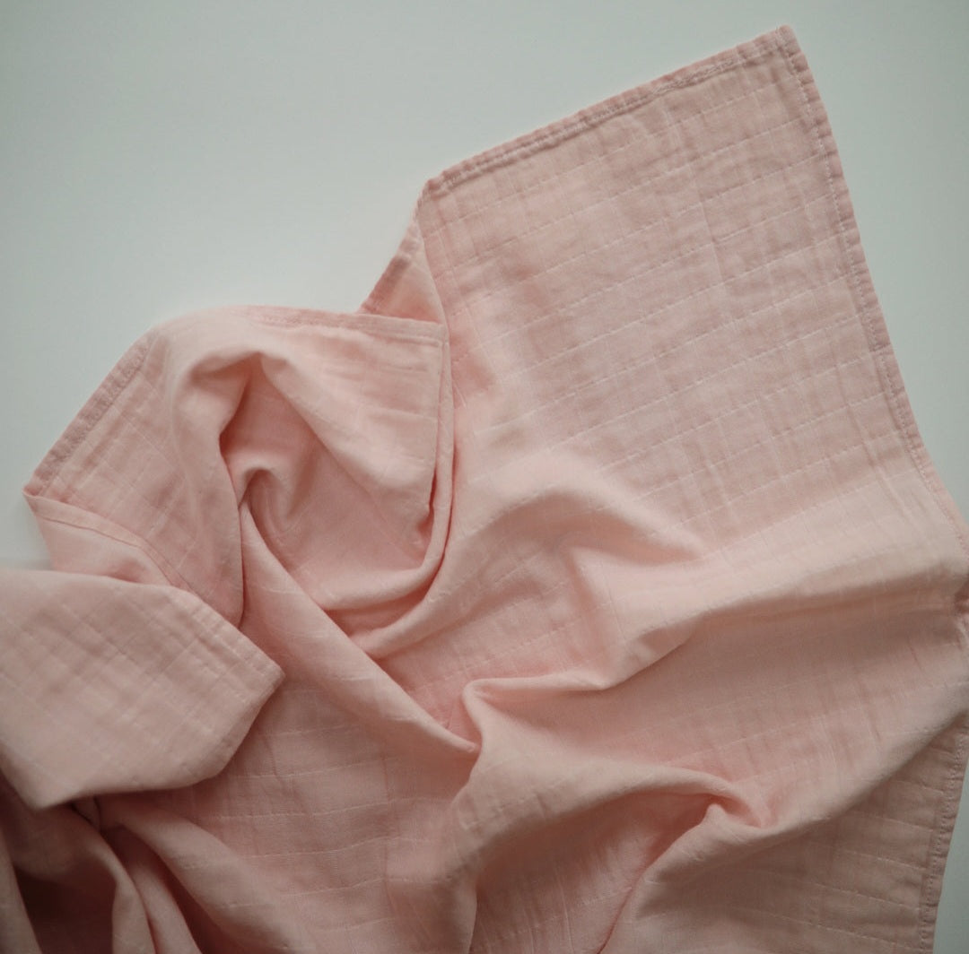 Organic Muslin Swaddle Blanket 'Rose Vanilla'