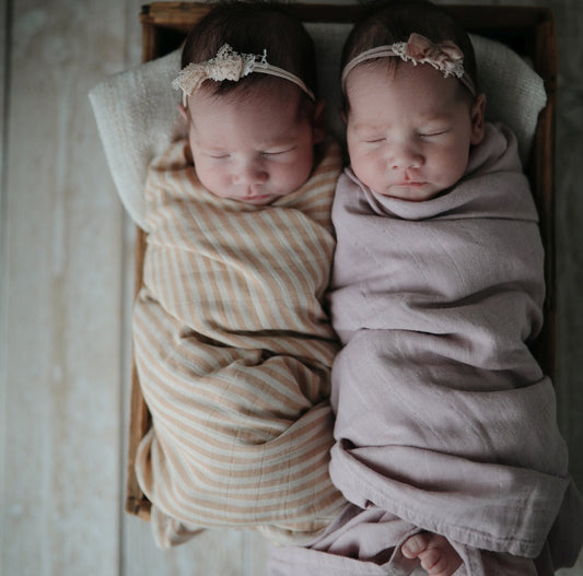 Organic Muslin Swaddle Blanket 'Soft Mauve'