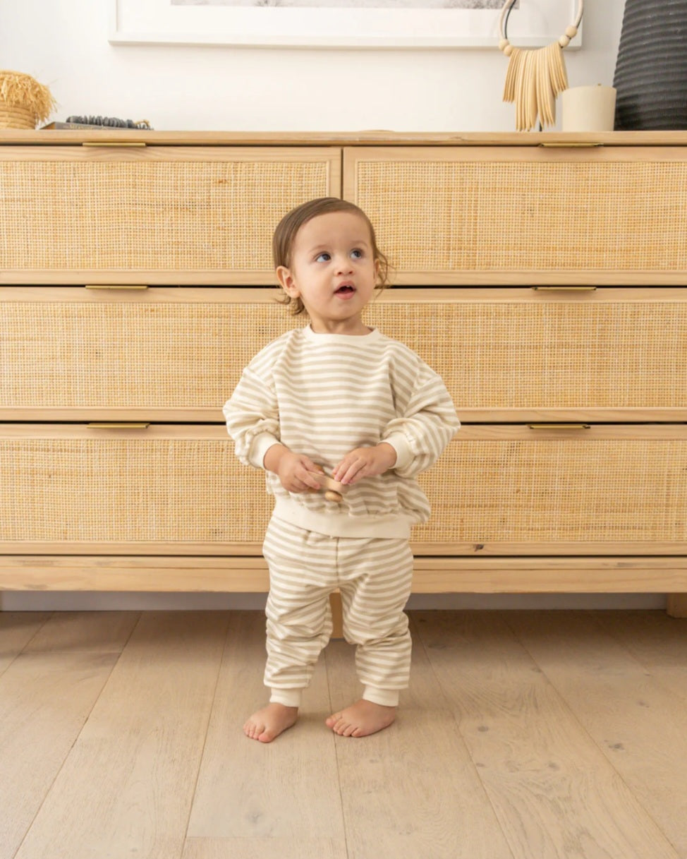 Relaxed Fleece Sweatshirt | Sand Stripes