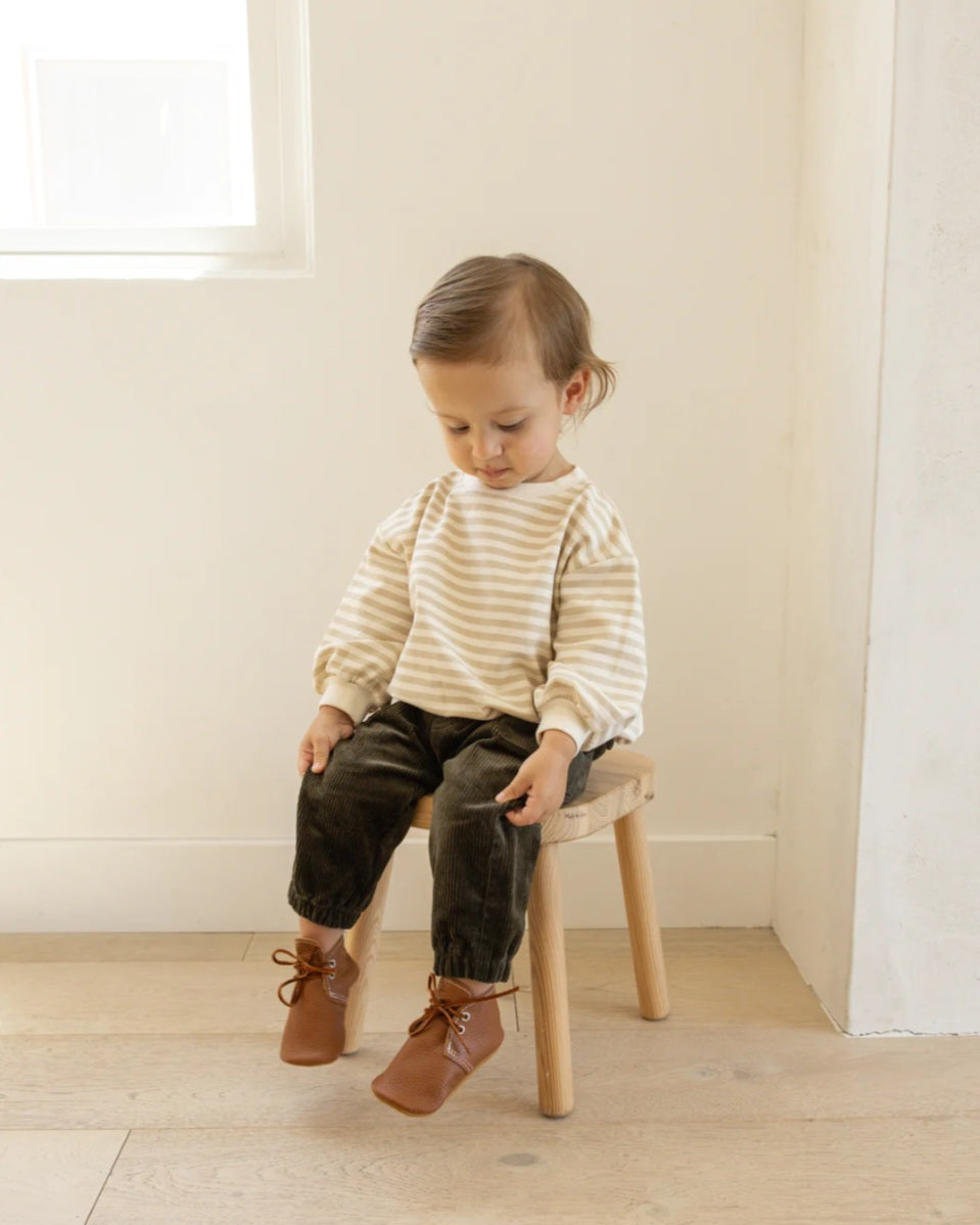 Relaxed Fleece Sweatshirt | Sand Stripes