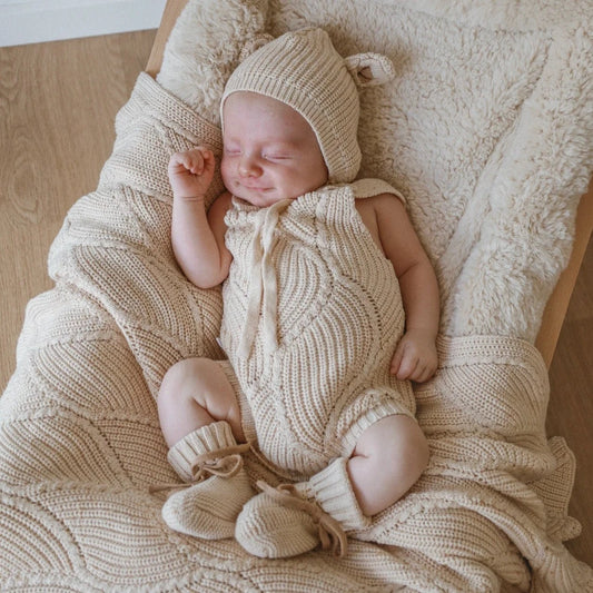 KNIT ROMPER | BISCOTTI FLECK