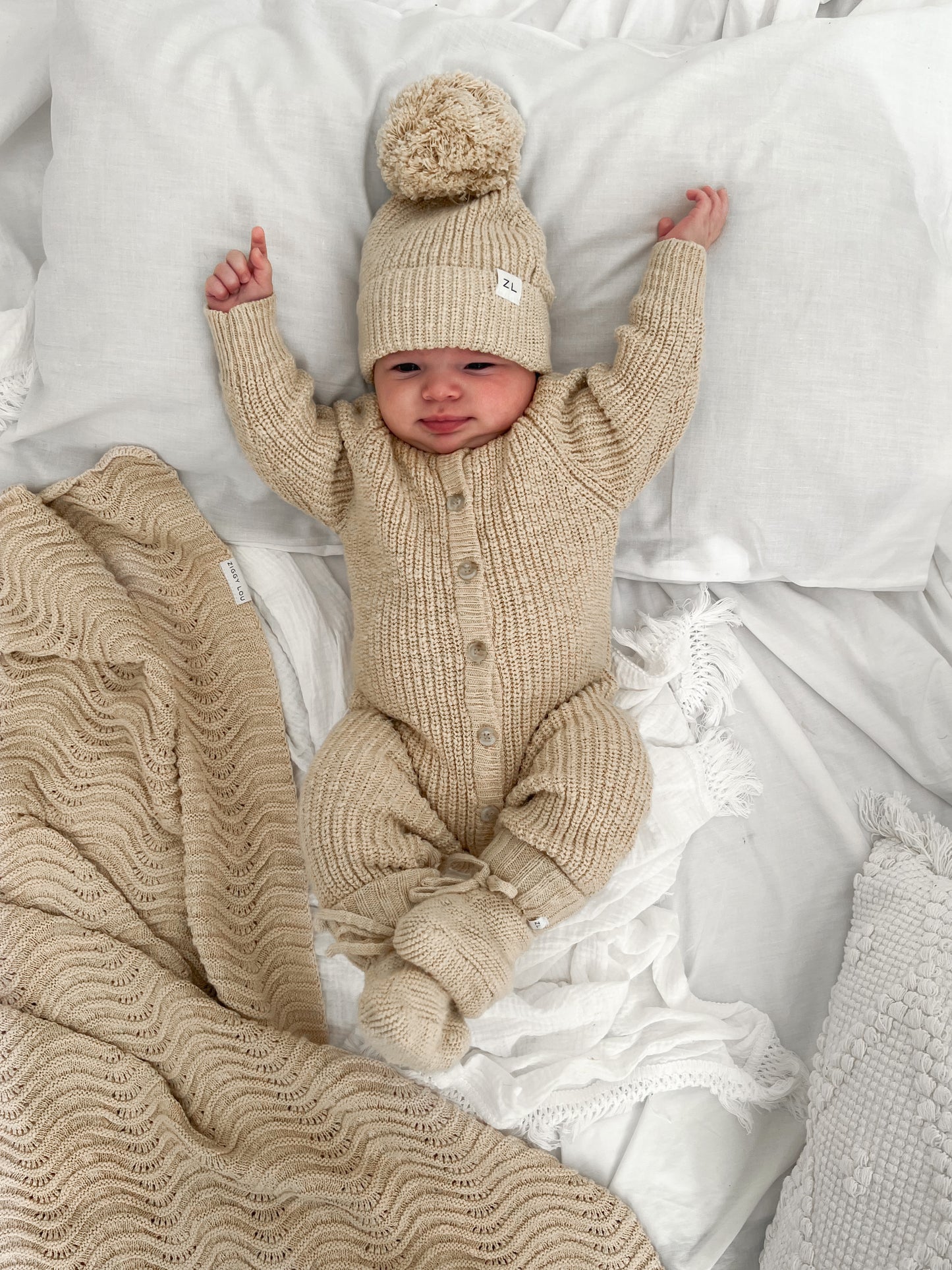 Classic Knit Romper | Wheat