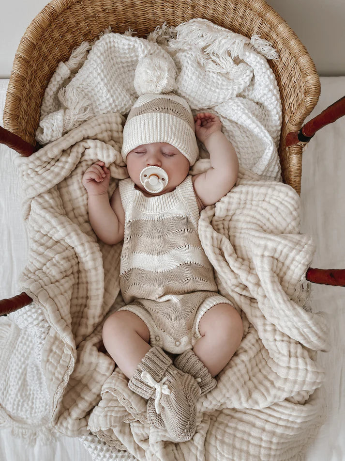 Knitted Booties | Oat~Natural White