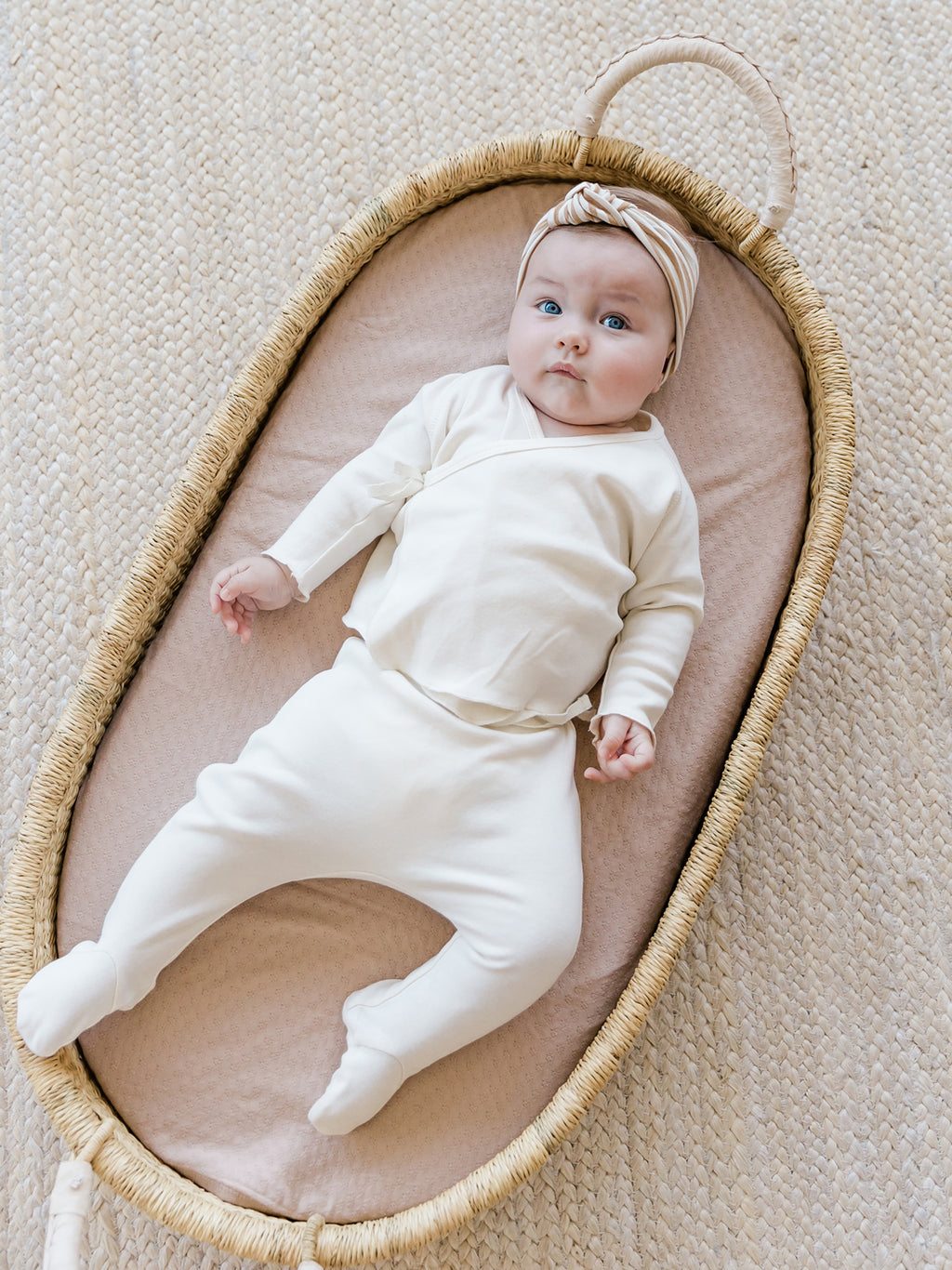 Organic Wrap Top + Pants Set | Ivory